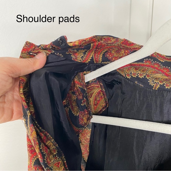 VTG Union Made Paisley Dress w/Suede Trim B1 - Picture 6 of 16